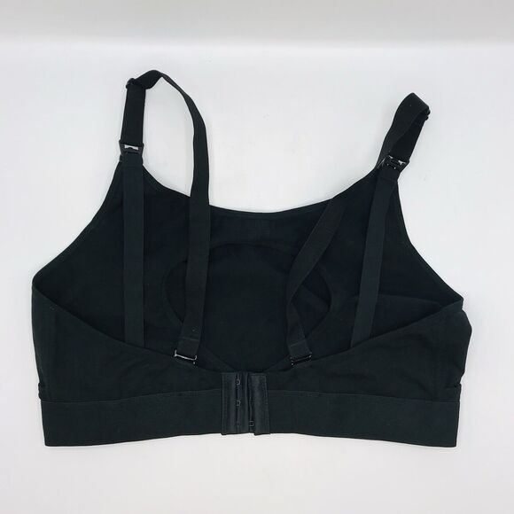 Hands Free Pumping Nursing Bra Adjustable Straps and Back Closure Black L - Picture 2 of 9